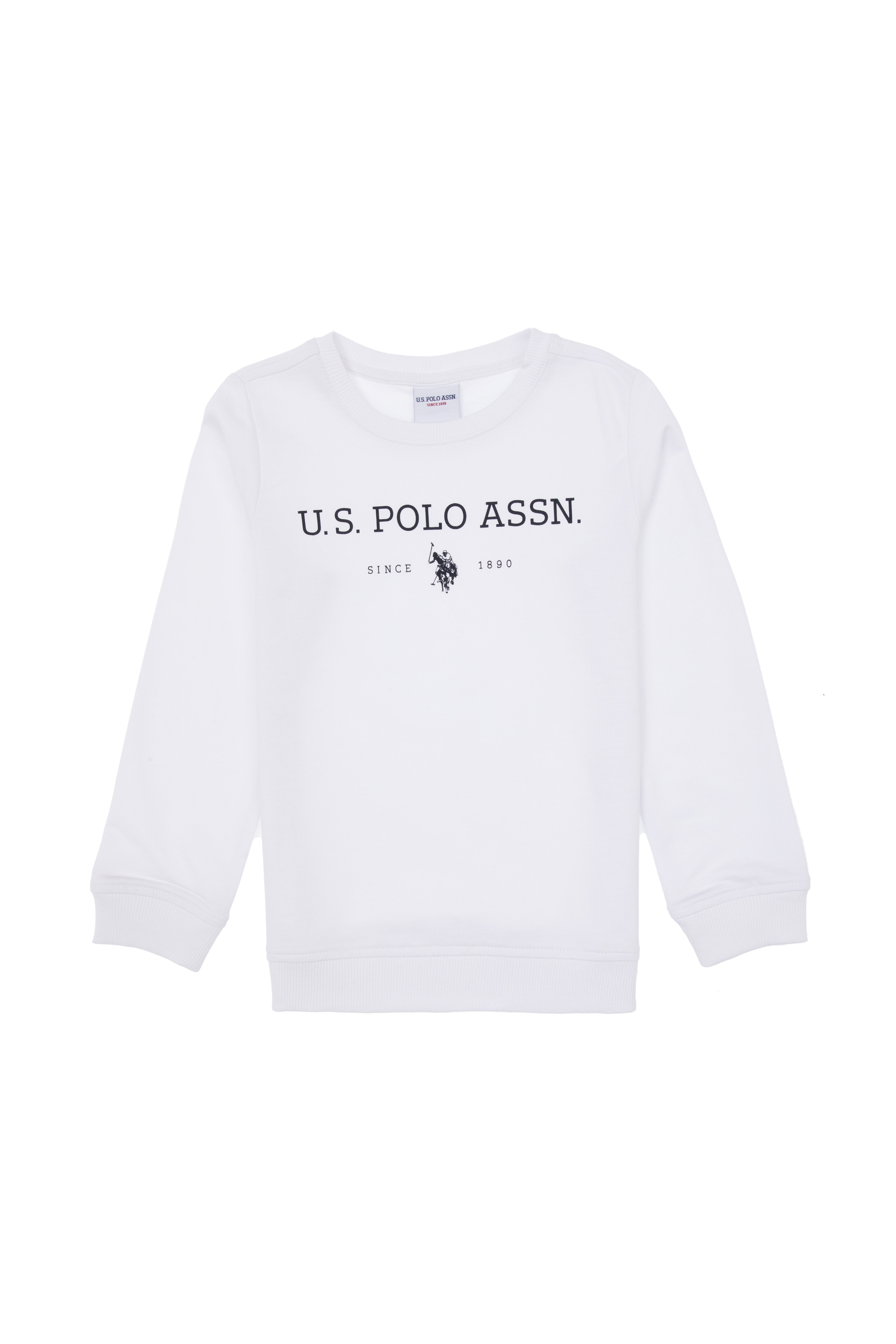 Erkek Çocuk Beyaz Bisiklet Yaka Sweatshirt - Image 2