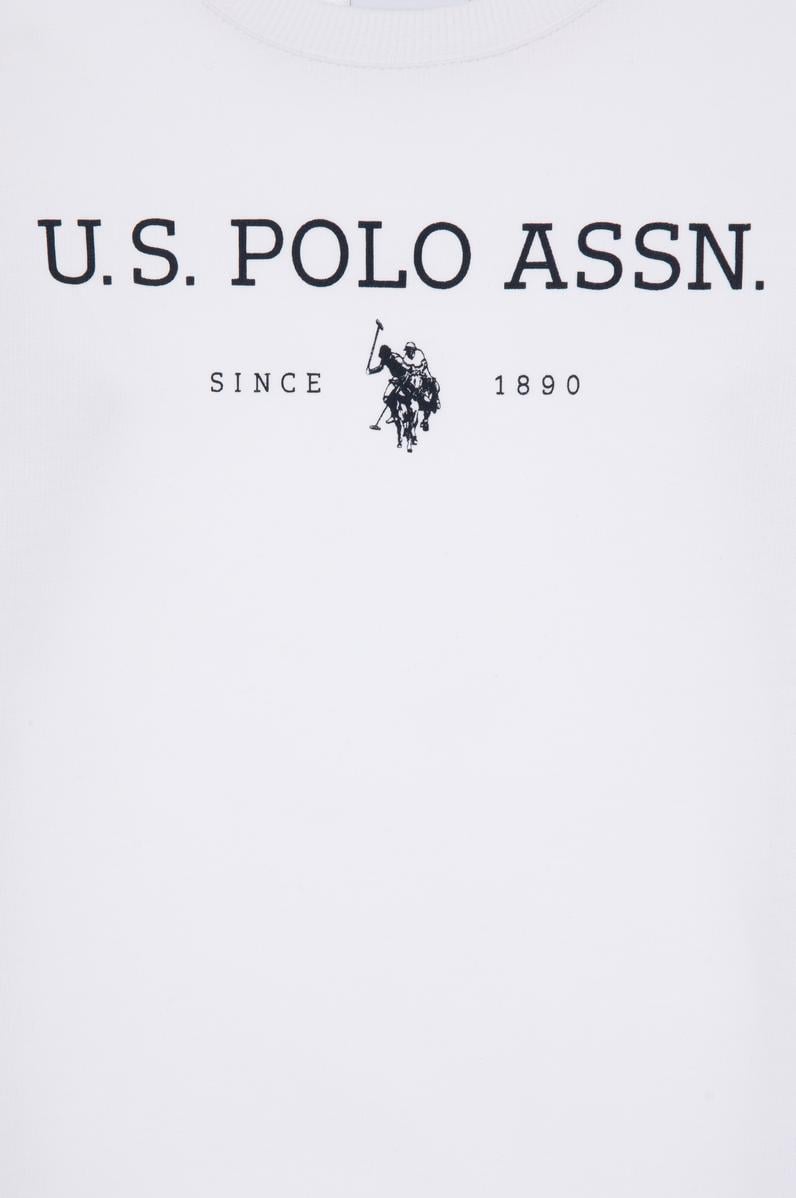 Erkek Çocuk Beyaz Bisiklet Yaka Sweatshirt