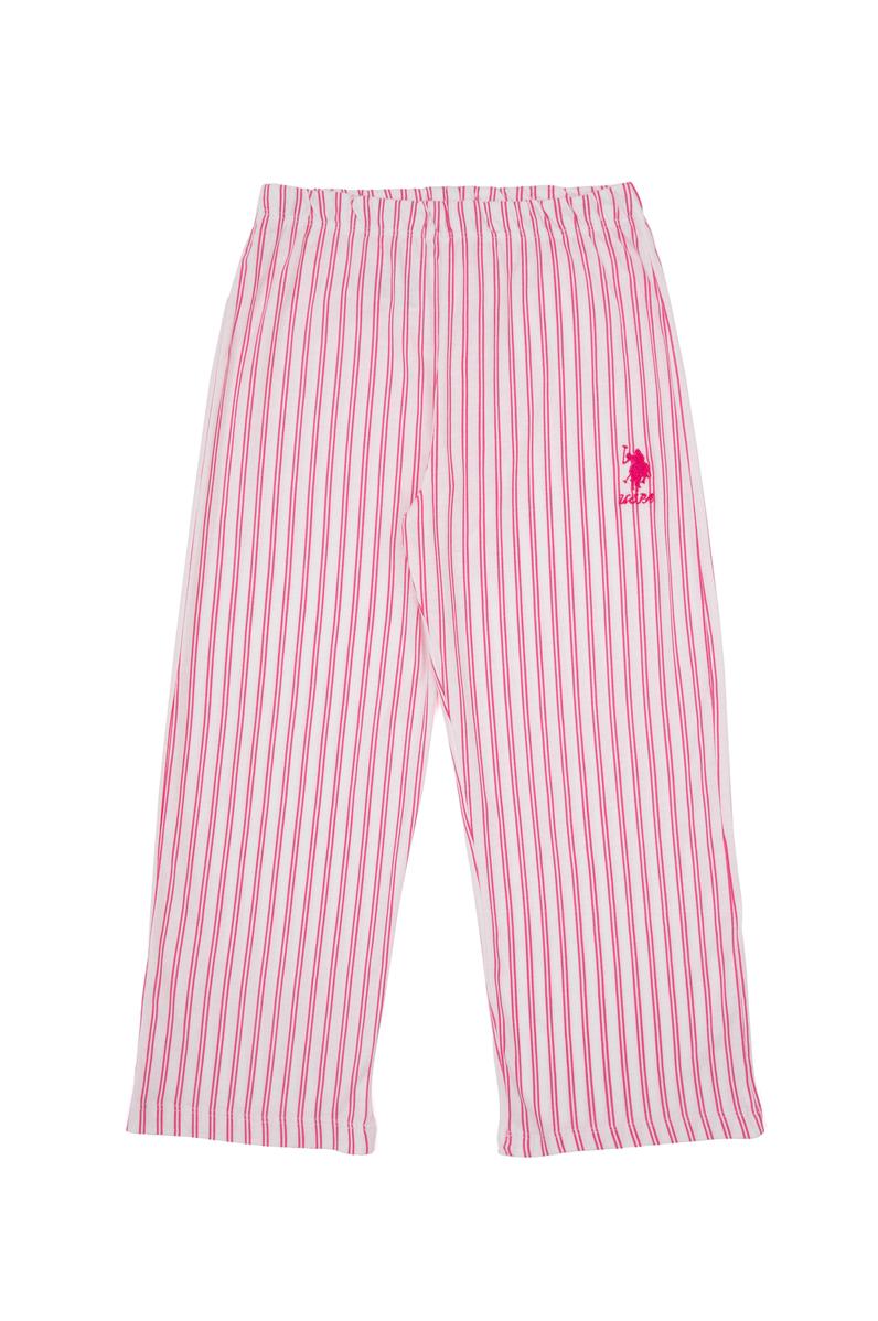 Kız Çocuk Fuşya Çizgili Pijama Takımı