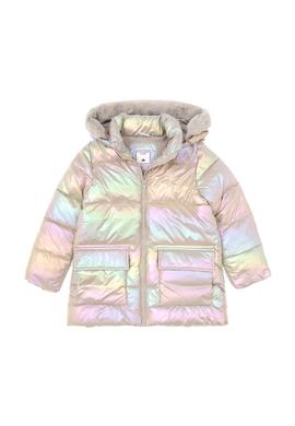 Kız Çocuk Krem Kapüşonlu Kaban - 50313072011