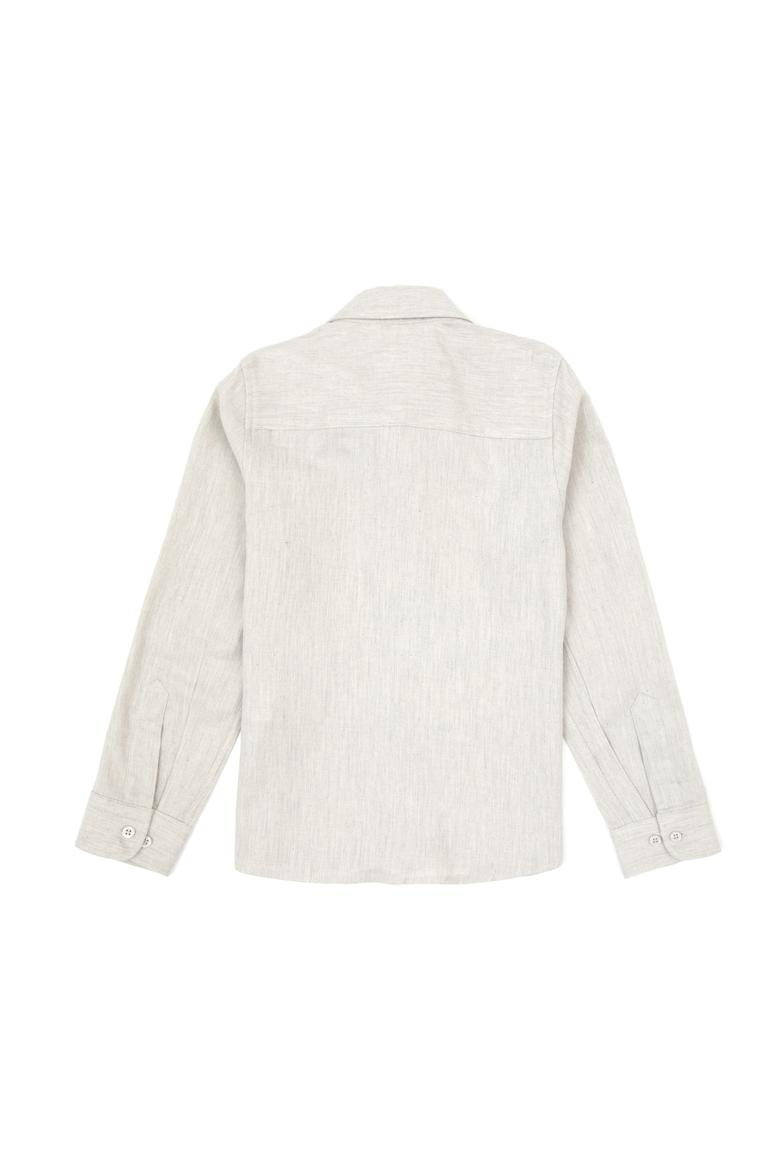 Kız Çocuk Krem Melanj Uzun Kollu Basic Gömlek - 50317666015