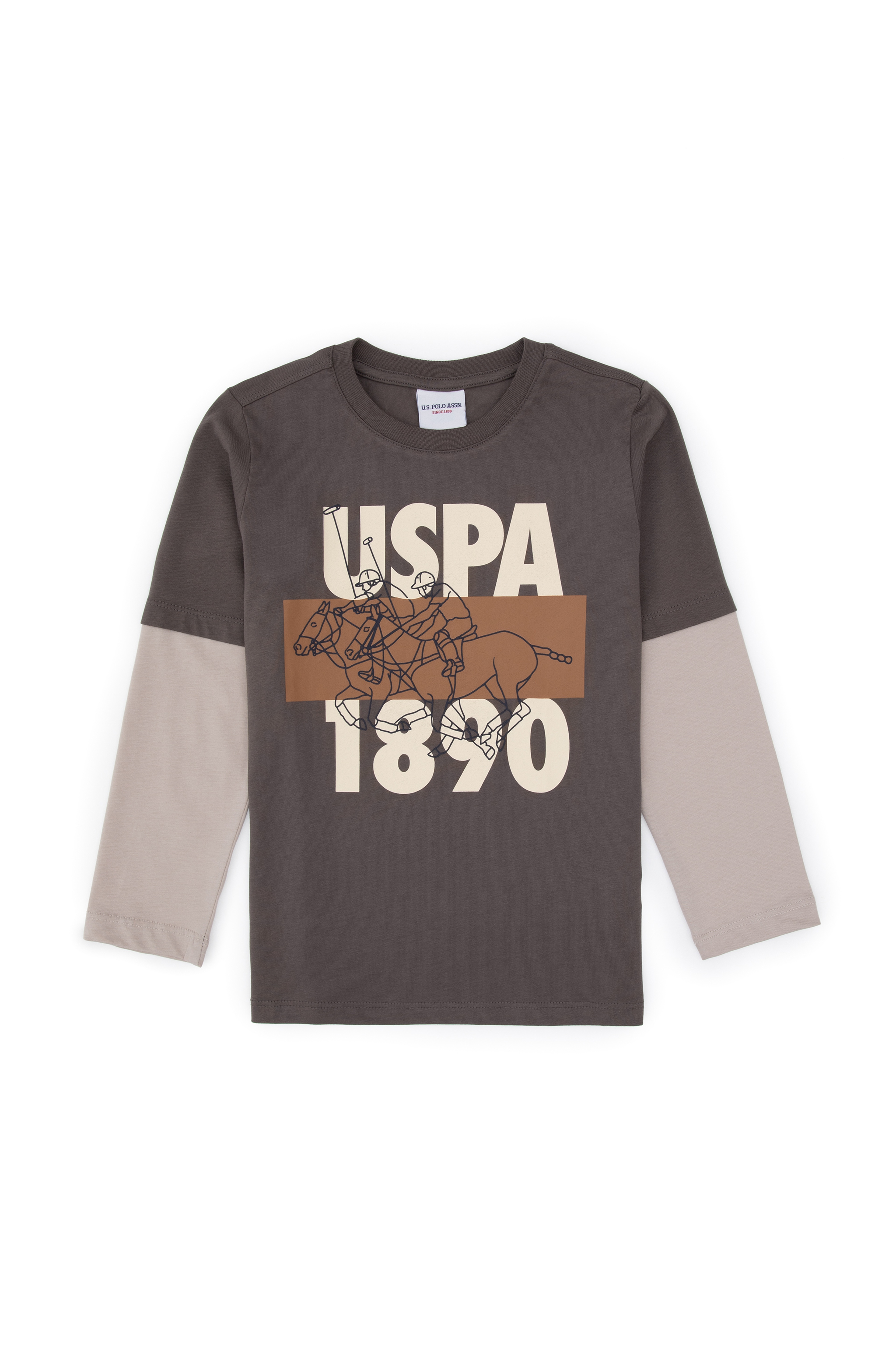 Erkek Çocuk Vizon Bisiklet Yaka Süprem Sweatshirt - Image 1