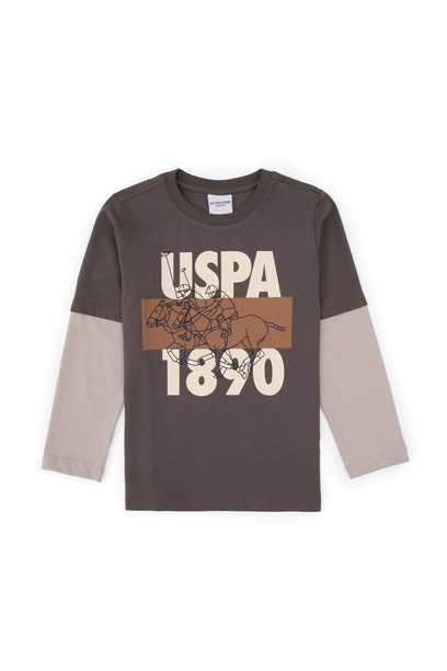 Erkek Çocuk Vizon Bisiklet Yaka Süprem Sweatshirt