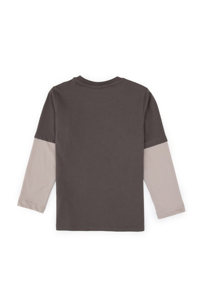 Erkek Çocuk Vizon Bisiklet Yaka Süprem Sweatshirt