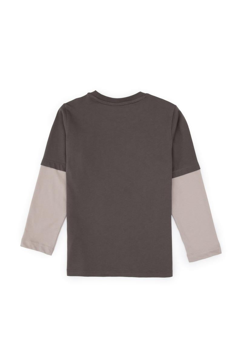 Erkek Çocuk Vizon Bisiklet Yaka Süprem Sweatshirt