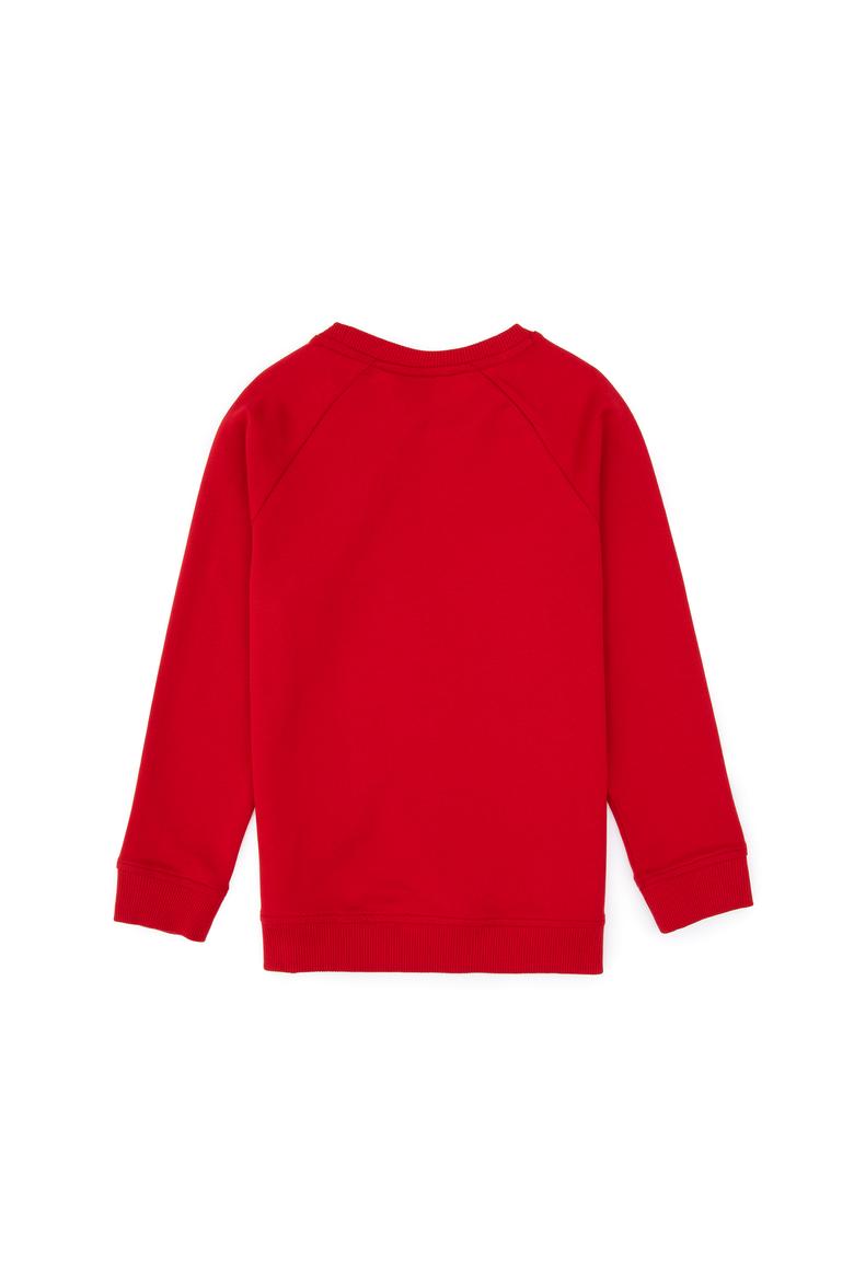 Erkek Çocuk Kırmızı Basic Bisiklet Yaka Sweatshirt - 50313832128