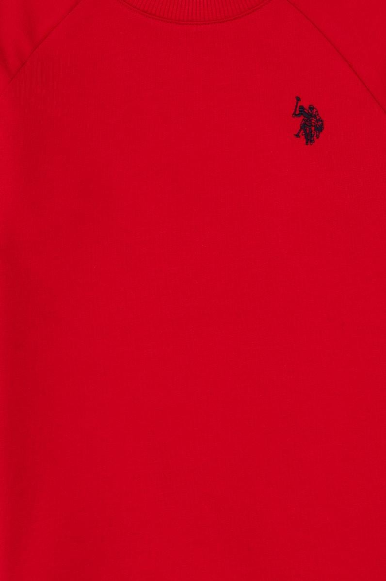 Erkek Çocuk Kırmızı Basic Bisiklet Yaka Sweatshirt