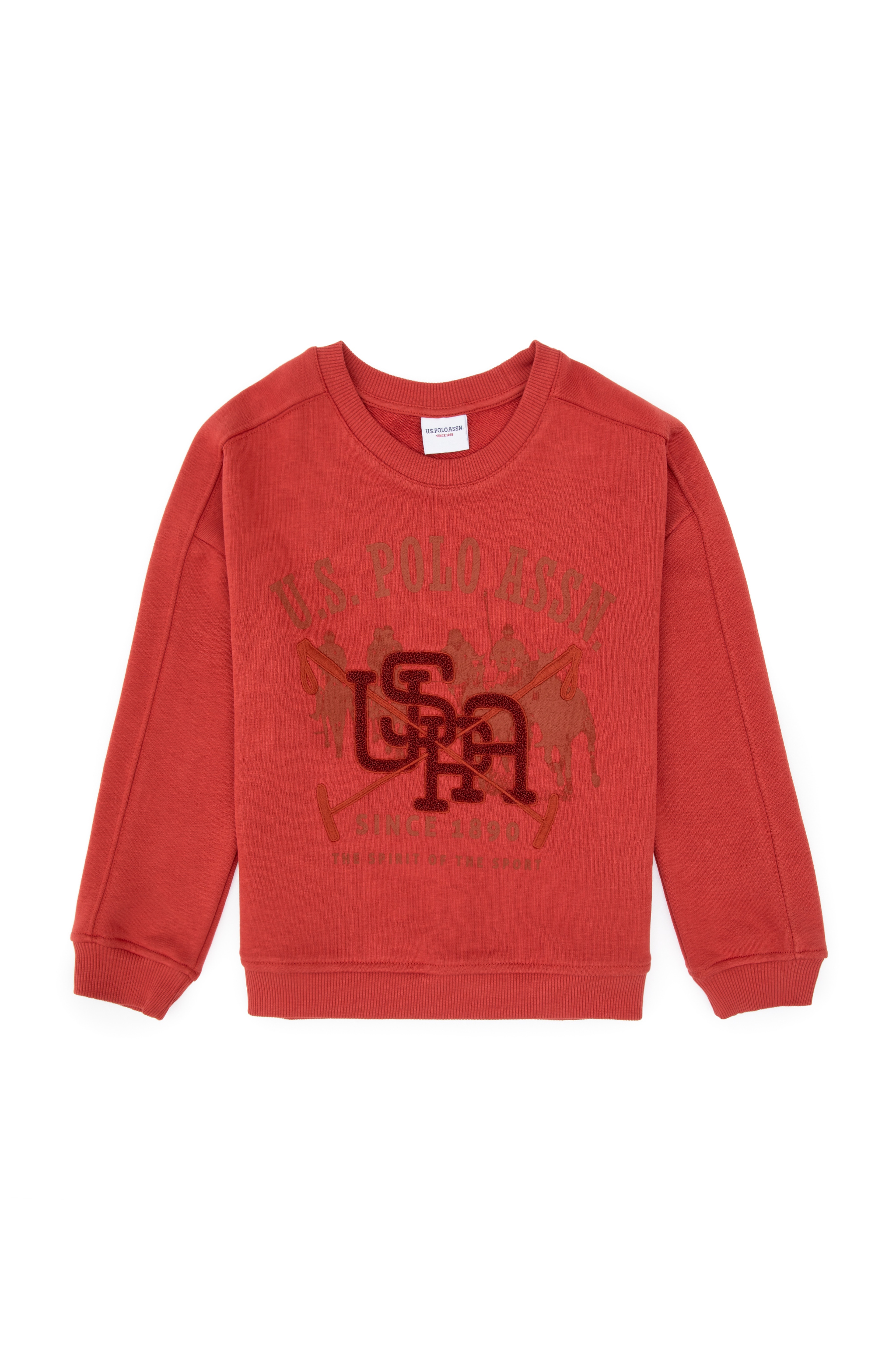 Erkek Çocuk Gül Kurusu Bisiklet Yaka Sweatshirt