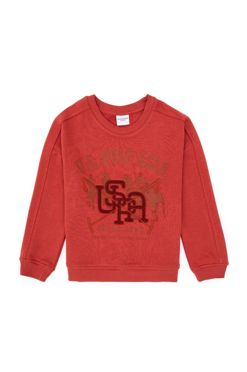 Erkek Çocuk Gül Kurusu Bisiklet Yaka Sweatshirt