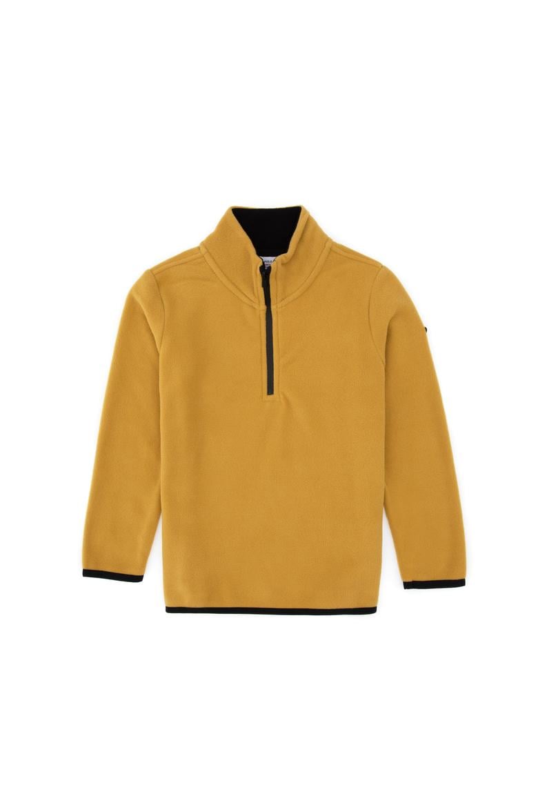 Erkek Çocuk Hardal Fermuarlı Yaka Sweatshirt