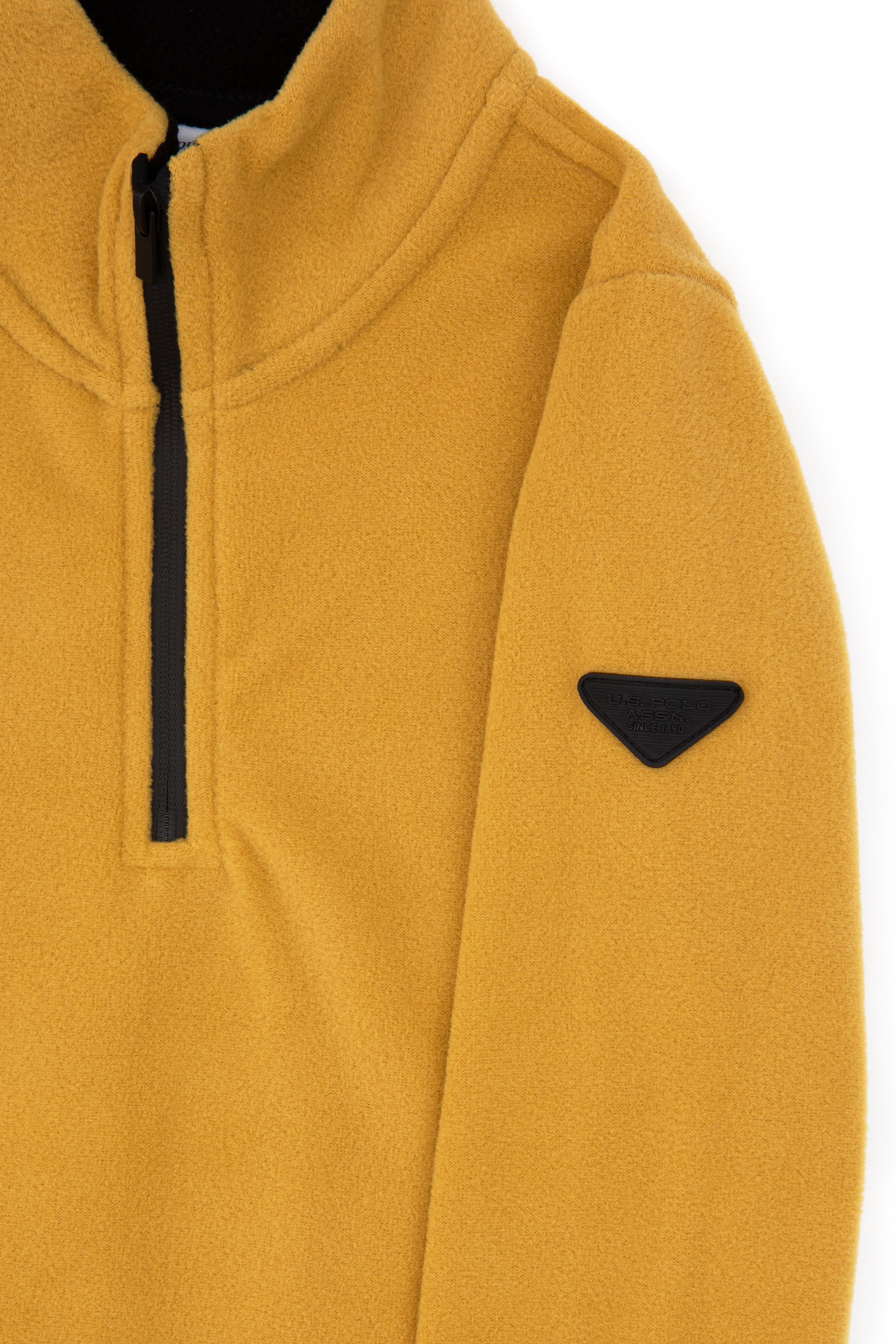Erkek Çocuk Hardal Yarım Fermuarlı Polar Sweatshirt - Image 3