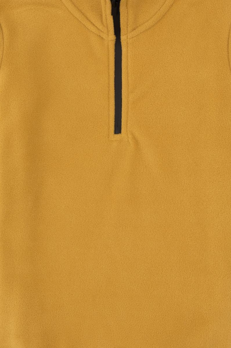 Erkek Çocuk Hardal Fermuarlı Yaka Sweatshirt