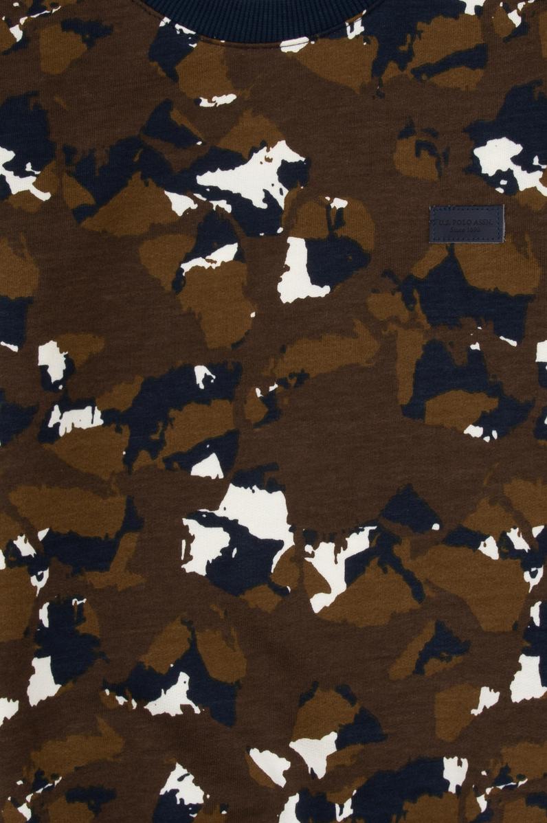 Erkek Çocuk Kahverengi Bisiklet Yaka Sweatshirt