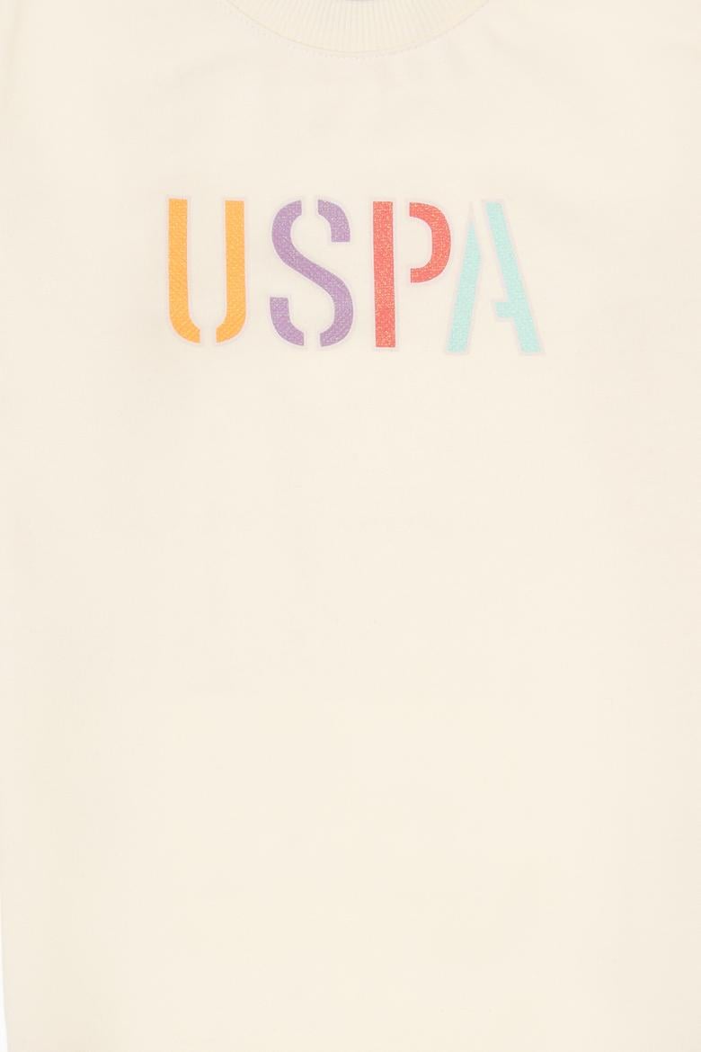 Kız Çocuk Krem Bisiklet Yaka Basic Sweatshirt - 50317883015