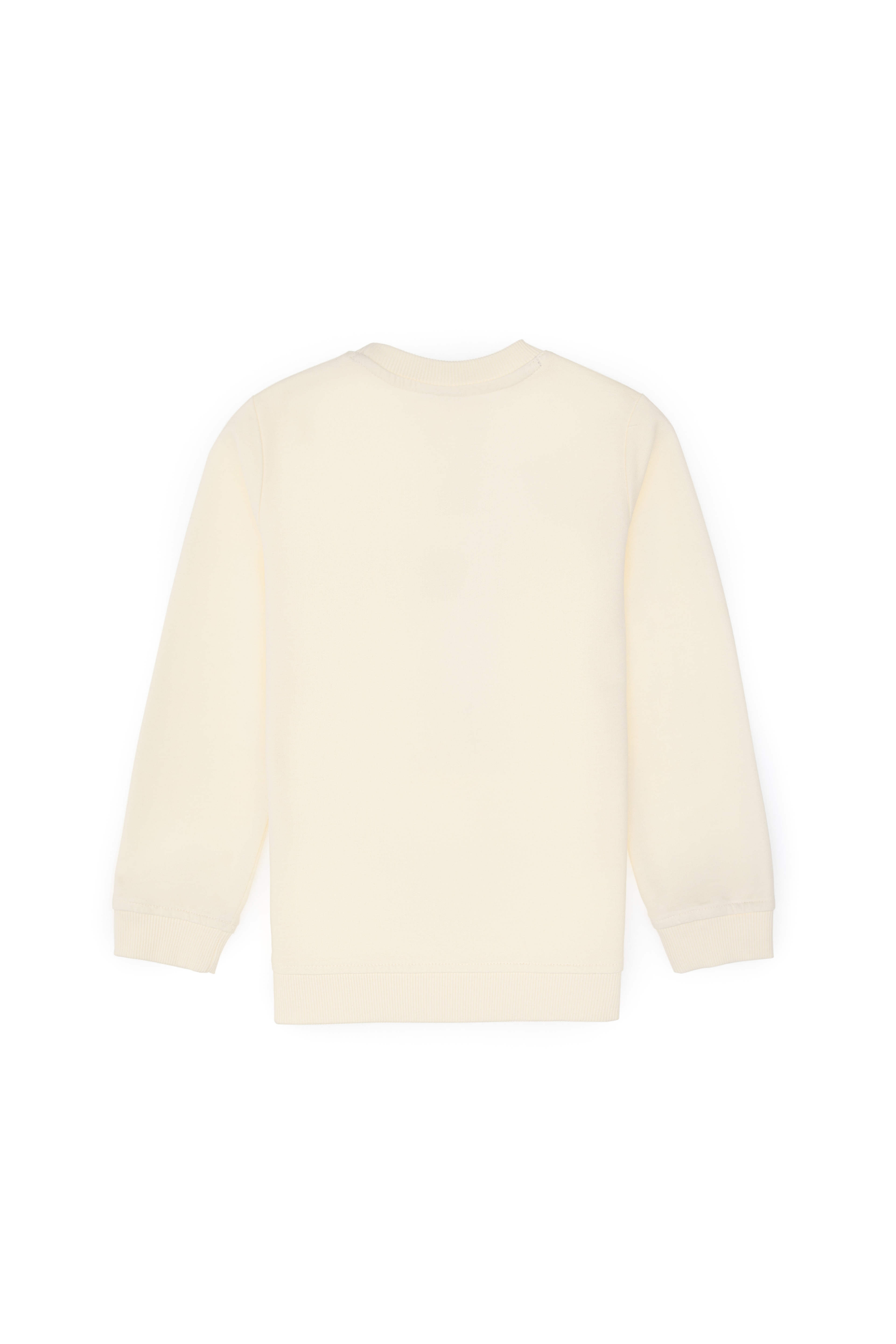 Kız Çocuk Krem Bisiklet Yaka Basic Sweatshirt - Image 3
