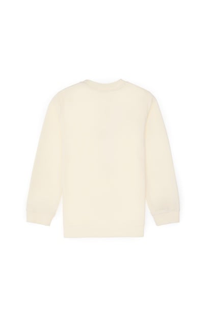 Kız Çocuk Krem Bisiklet Yaka Basic Sweatshirt
