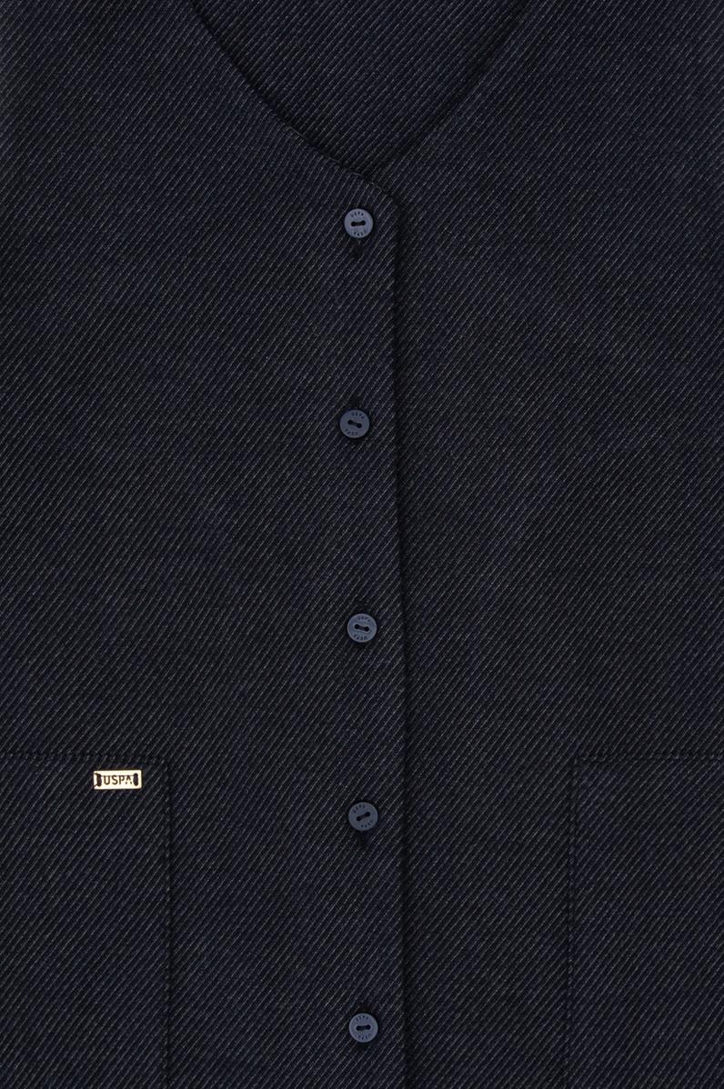 Kız Çocuk Lacivert Dokuma Elbise