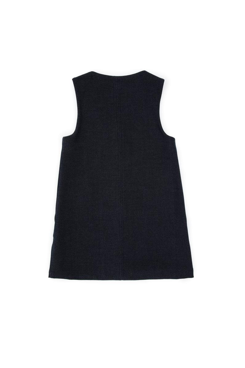 Kız Çocuk Lacivert Dokuma Elbise