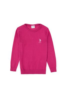 Kız Çocuk Pembe Bisiklet Yaka Basic Kazak - 50313081026