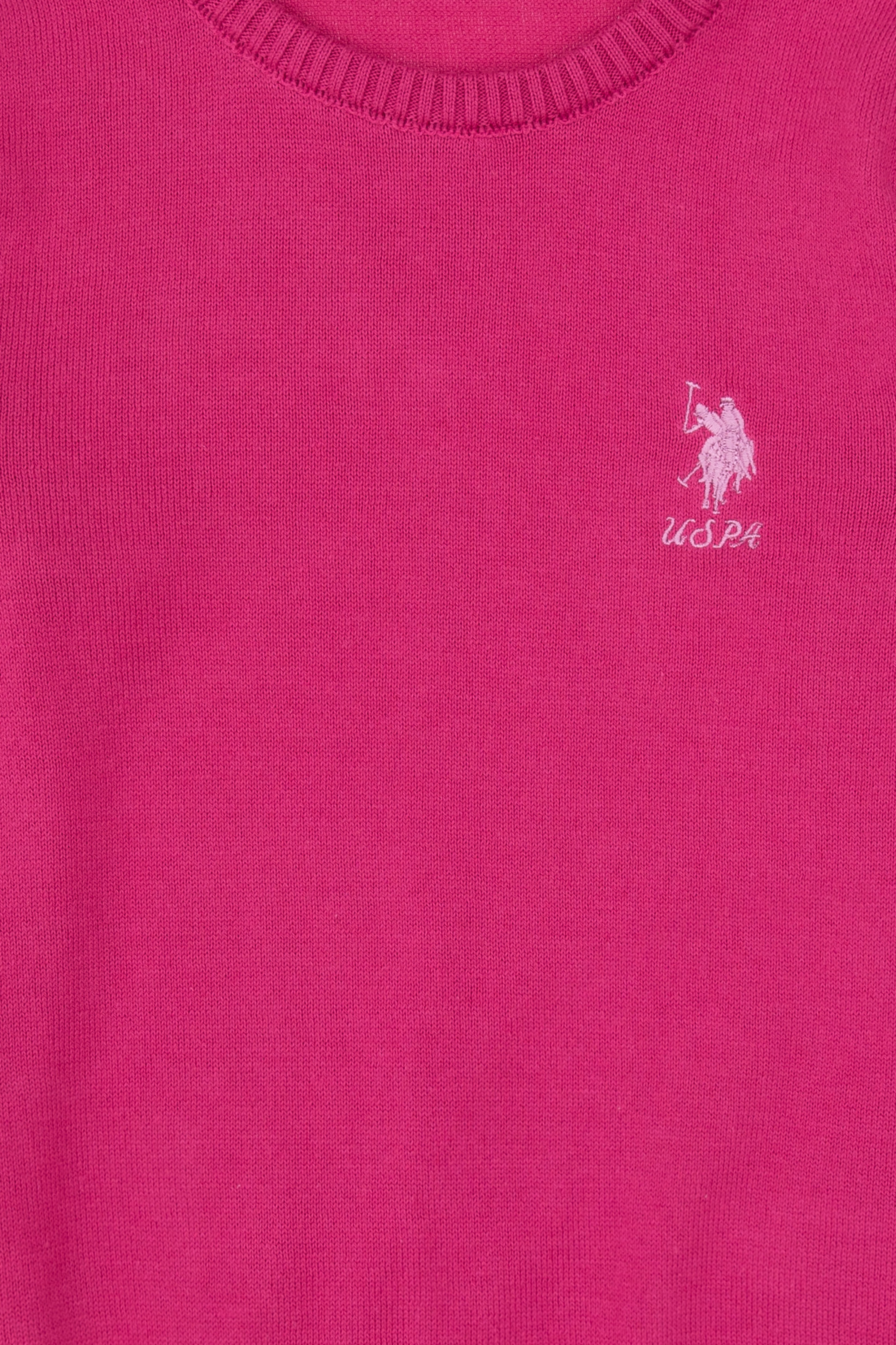 Kız Çocuk Pembe Bisiklet Yaka Basic Kazak - Image 3