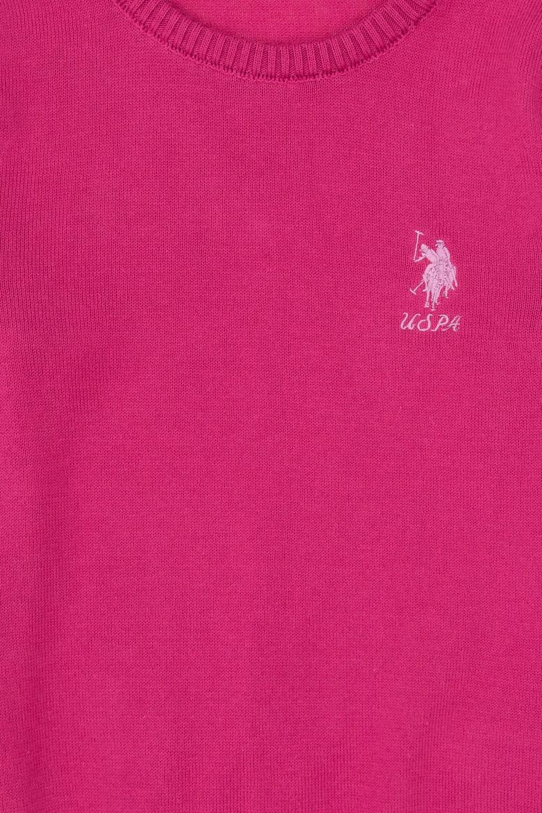 Kız Çocuk Pembe Bisiklet Yaka Basic Kazak - 50313081026