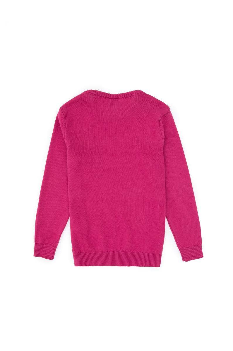 Kız Çocuk Pembe Bisiklet Yaka Basic Kazak