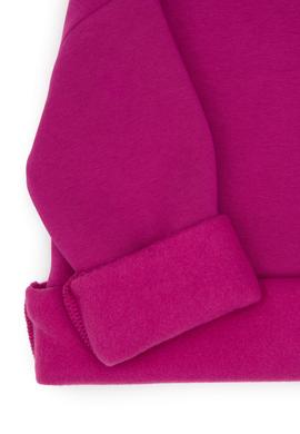 Kız Çocuk Fuşya Şardonlu Bisiklet Yaka Basic Sweatshirt - 50316810002