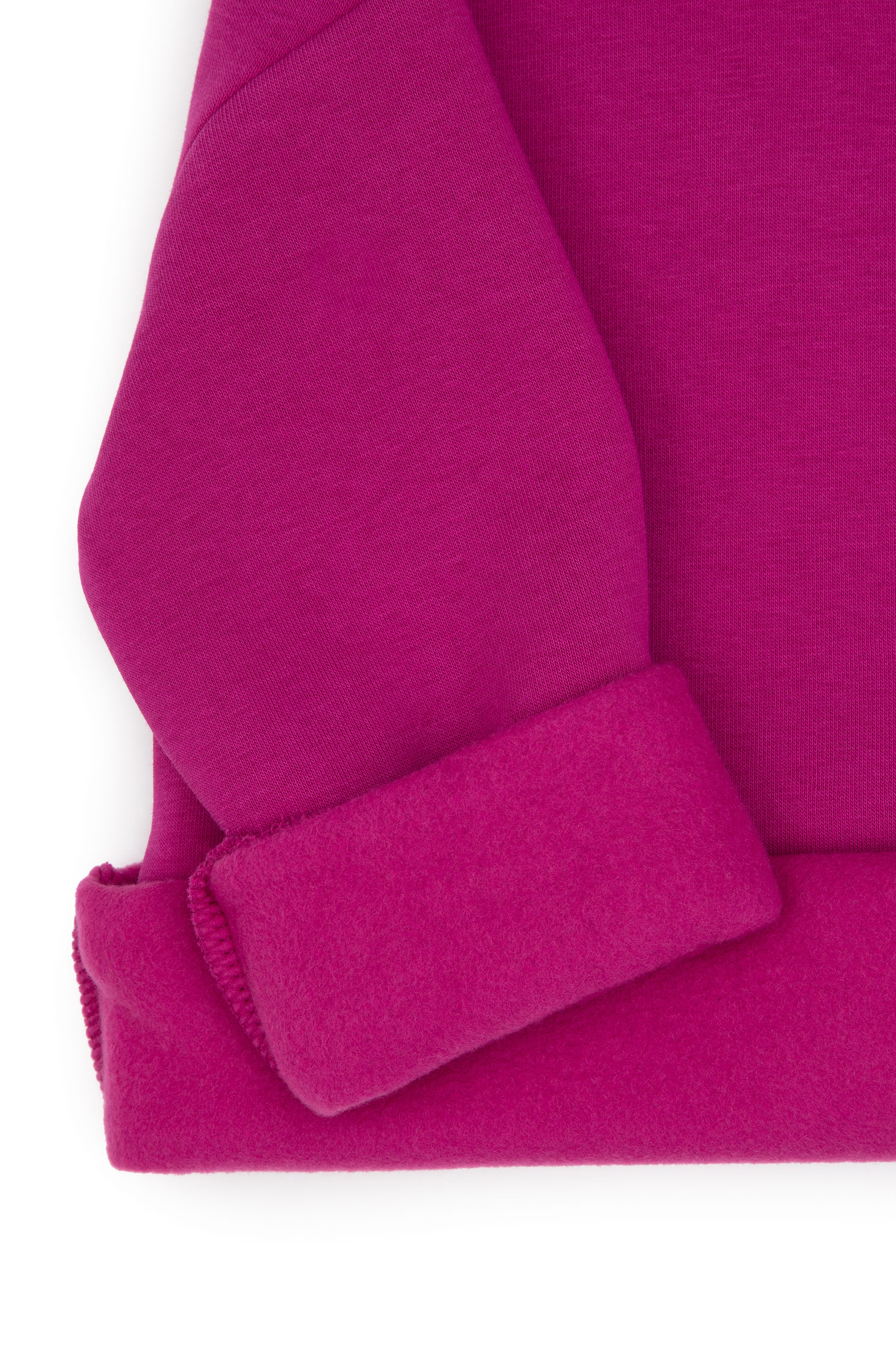 Kız Çocuk Fuşya Şardonlu Bisiklet Yaka Basic Sweatshirt