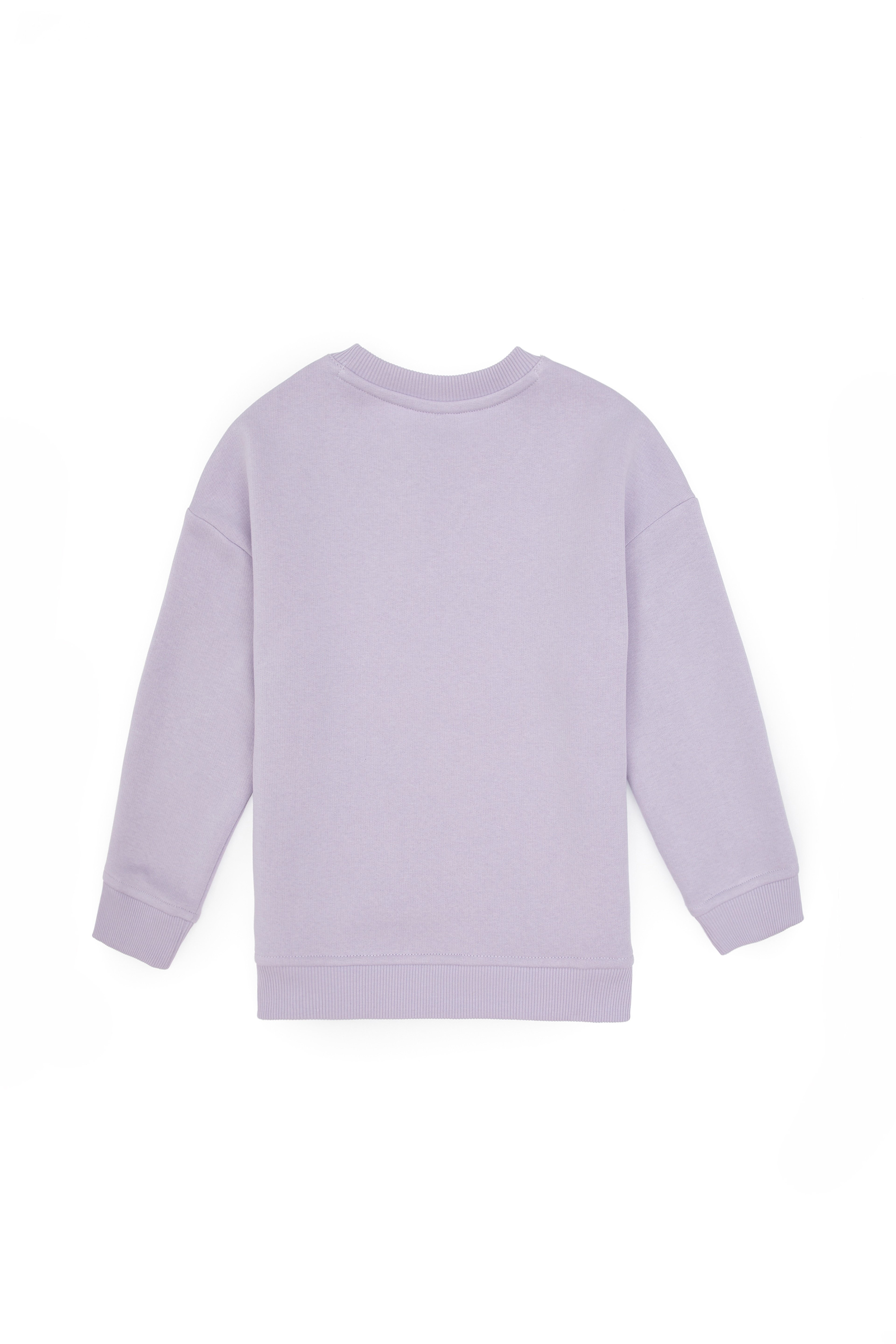 Kız Çocuk Lila Şardonlu Bisiklet Yaka Basic Sweatshirt - Image 7