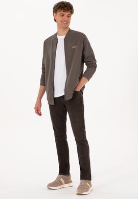 Erkek Vizon Örme Hırka - 50315612009