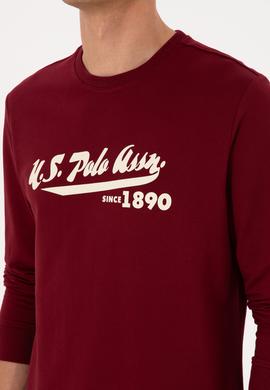 Erkek Bisiklet Yaka Regular Fit Bordo İnce Sweatshirt - 50316315057