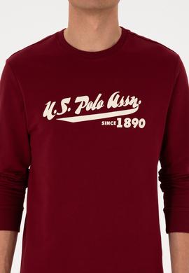 Erkek Bisiklet Yaka Regular Fit Bordo İnce Sweatshirt - 50316315057