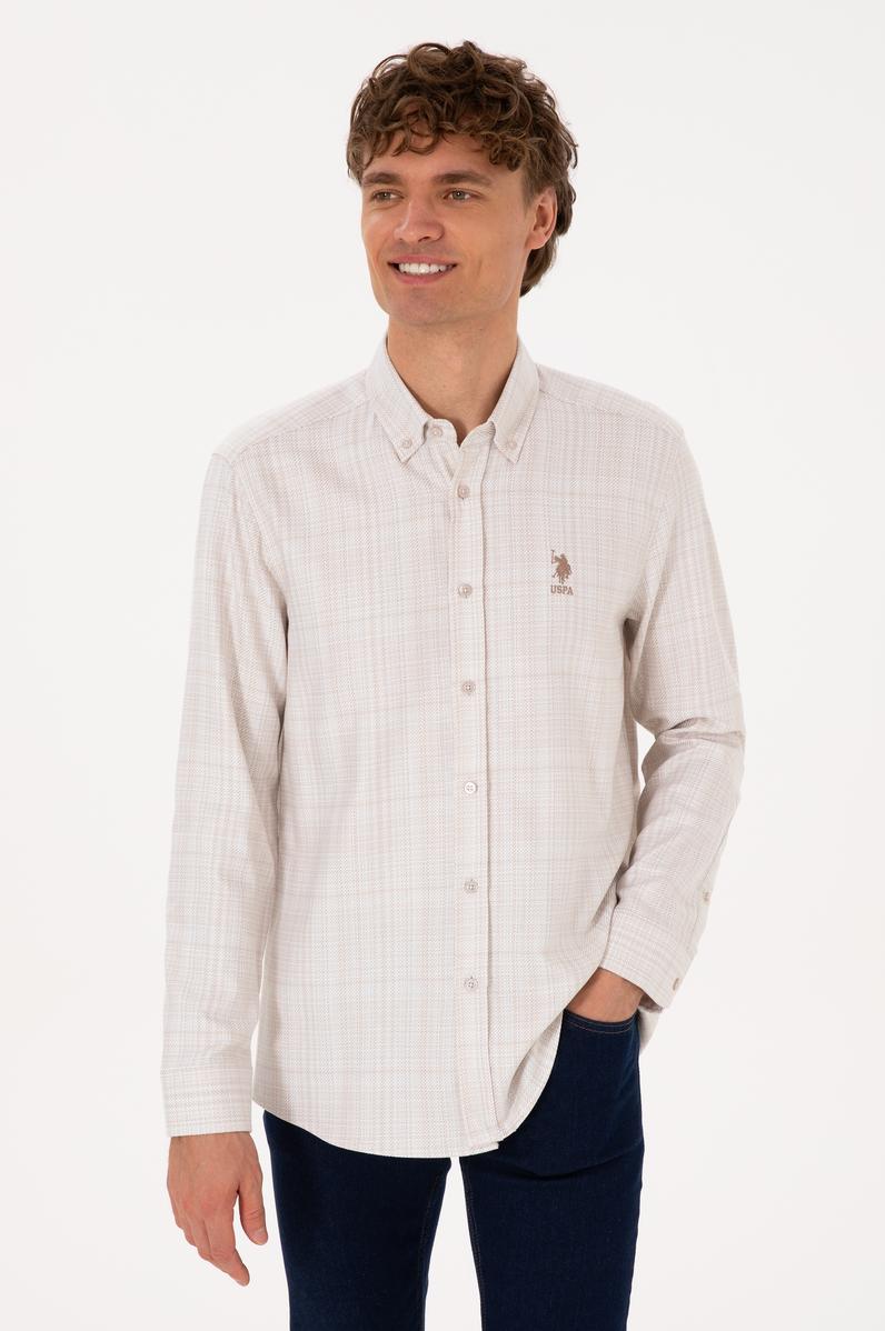 Erkek Krem Uzun Kollu Gömlek