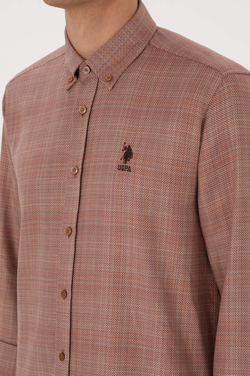 Erkek Bakır Uzun Kollu Gömlek