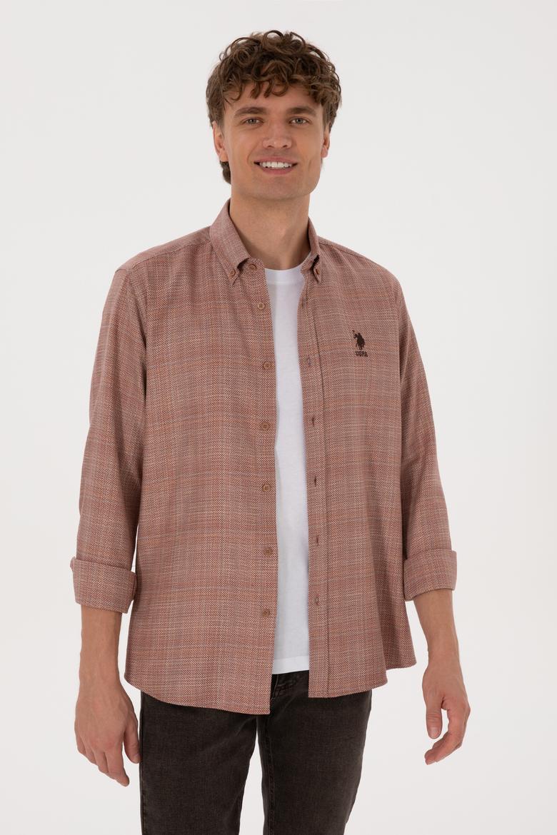 Erkek Bakır Uzun Kollu Gömlek