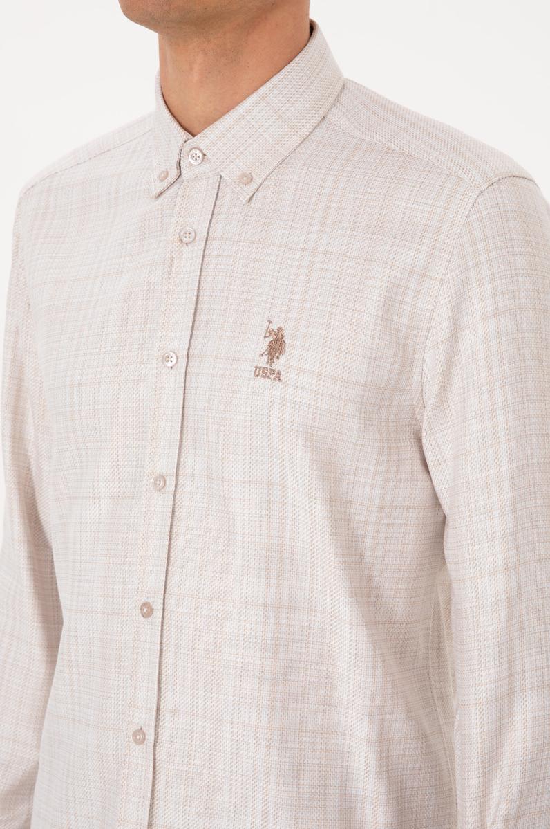 Erkek Krem Uzun Kollu Gömlek