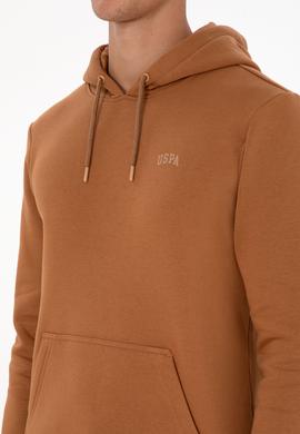 Erkek Regular Fit Kapüşonlu Şardonlu Camel Basic Sweatshirt - 50315582239