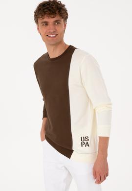 Erkek Regular Fit Bisiklet Yaka Kahverengi İnce Sweatshirt - 50316316017