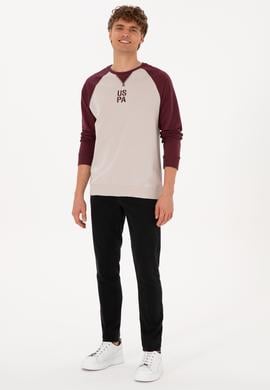 Erkek Bisiklet Yaka Regular Fit Bordo İnce Sweatshirt - 50315420028