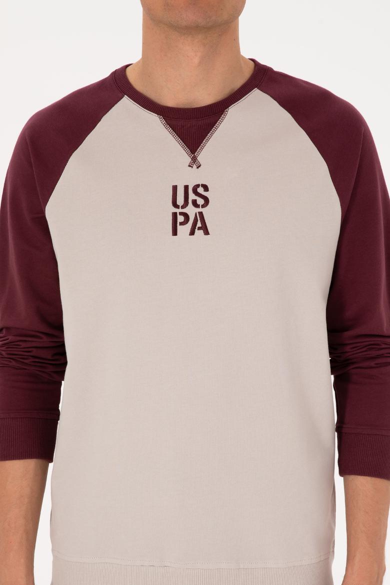 Erkek Bisiklet Yaka Regular Fit Bordo İnce Sweatshirt - 50315420028