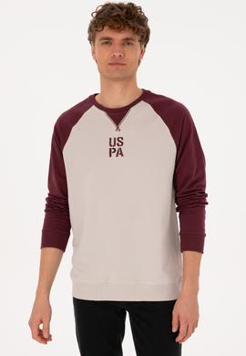 Erkek Bisiklet Yaka Regular Fit Bordo İnce Sweatshirt - 50315420028