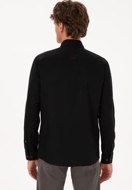 Erkek Siyah Uzun Kollu Basic Gömlek - 50307659037