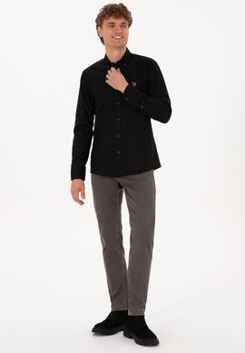 Erkek Siyah Uzun Kollu Basic Gömlek - 50307659037