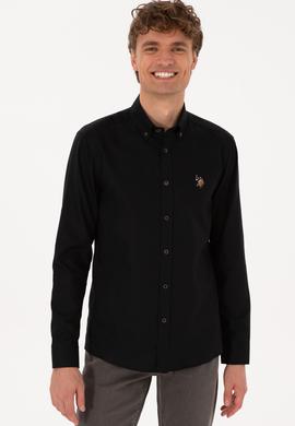 Erkek Siyah Uzun Kollu Basic Gömlek - 50307659037