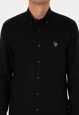 Erkek Siyah Uzun Kollu Basic Gömlek - 50307659037