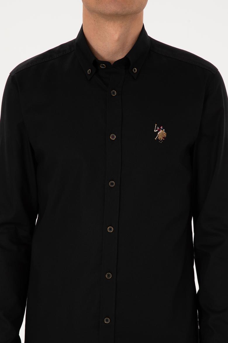 Erkek Siyah Uzun Kollu Basic Gömlek - 50307659037