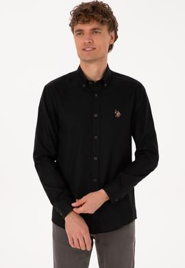 Erkek Siyah Uzun Kollu Basic Gömlek - 50307659037