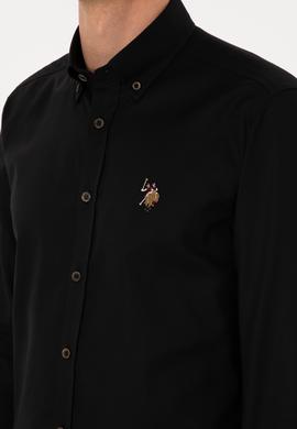 Erkek Siyah Uzun Kollu Basic Gömlek - 50307659037