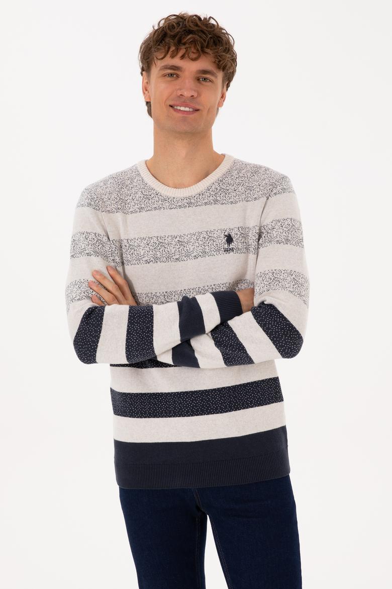 Erkek Regular Fit Bisiklet Yaka Açık Lacivert Kazak