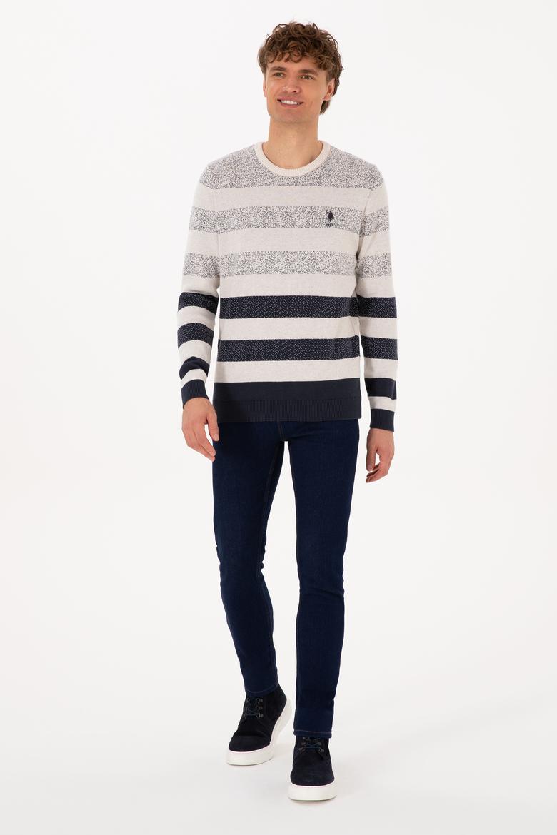 Erkek Regular Fit Bisiklet Yaka Açık Lacivert Kazak - 50307872014